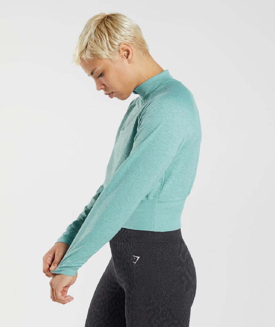 Accessories Damskie Gymshark 315 Long Sleeve Warmup Niebieskie Turkusowe | PL 2514UZG